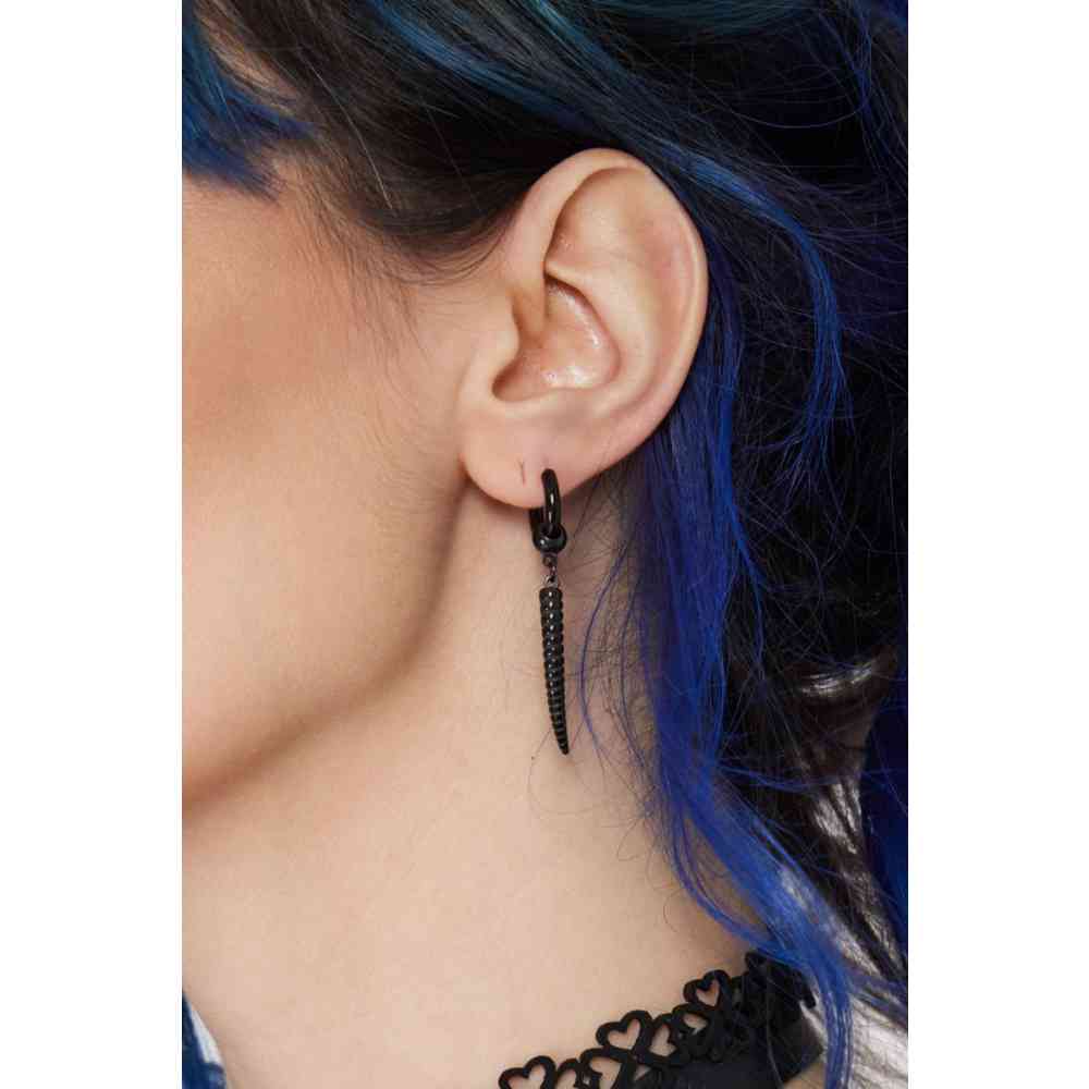 Jawbreaker - Horn Hoop Black Oorbellen - Zwart
